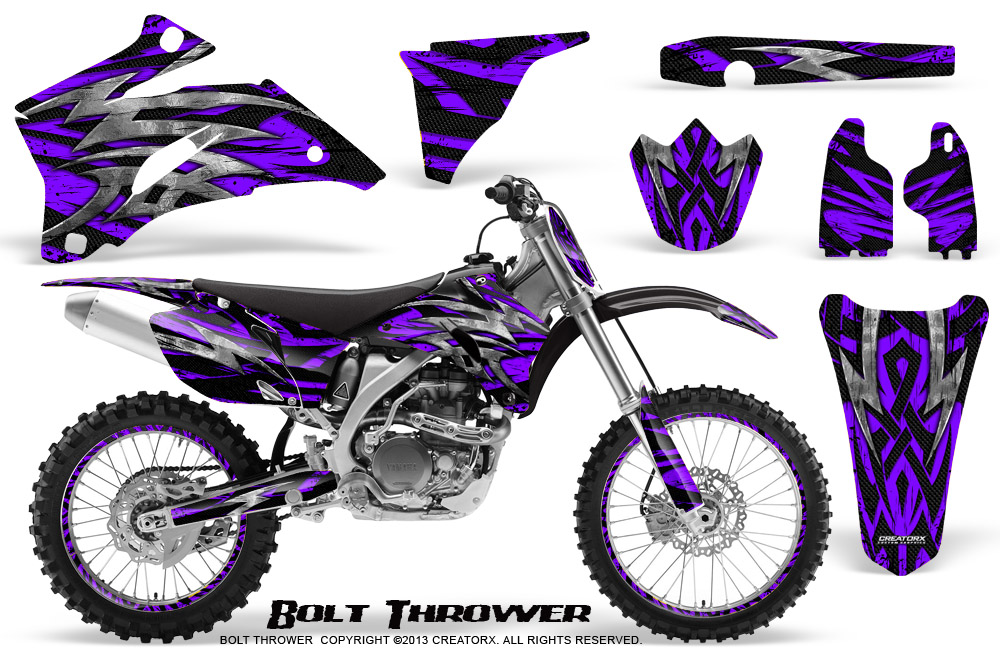 Yamaha YZ 250F 450F 06-09 Graphics Kit Bolt Thrower Purple NP Rims